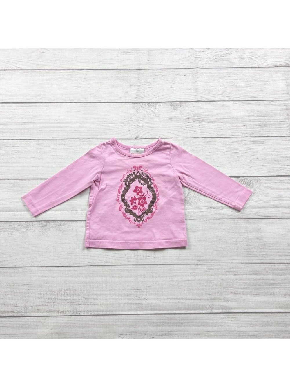 Hanna Andersson Baby Girl Printed Long Sleeve Pink Top 18-24 Months